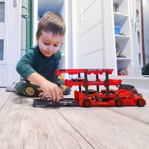 Autodega veoauto komplekt Kruzzel 22515 цена и информация | Poiste mänguasjad | kaup24.ee