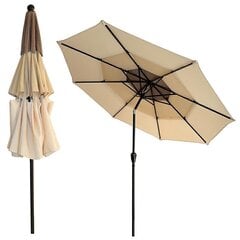 Садовый зонт Carruzzo L43E, бежевый/коричневый цена и информация | Зонты, маркизы, стойки | kaup24.ee