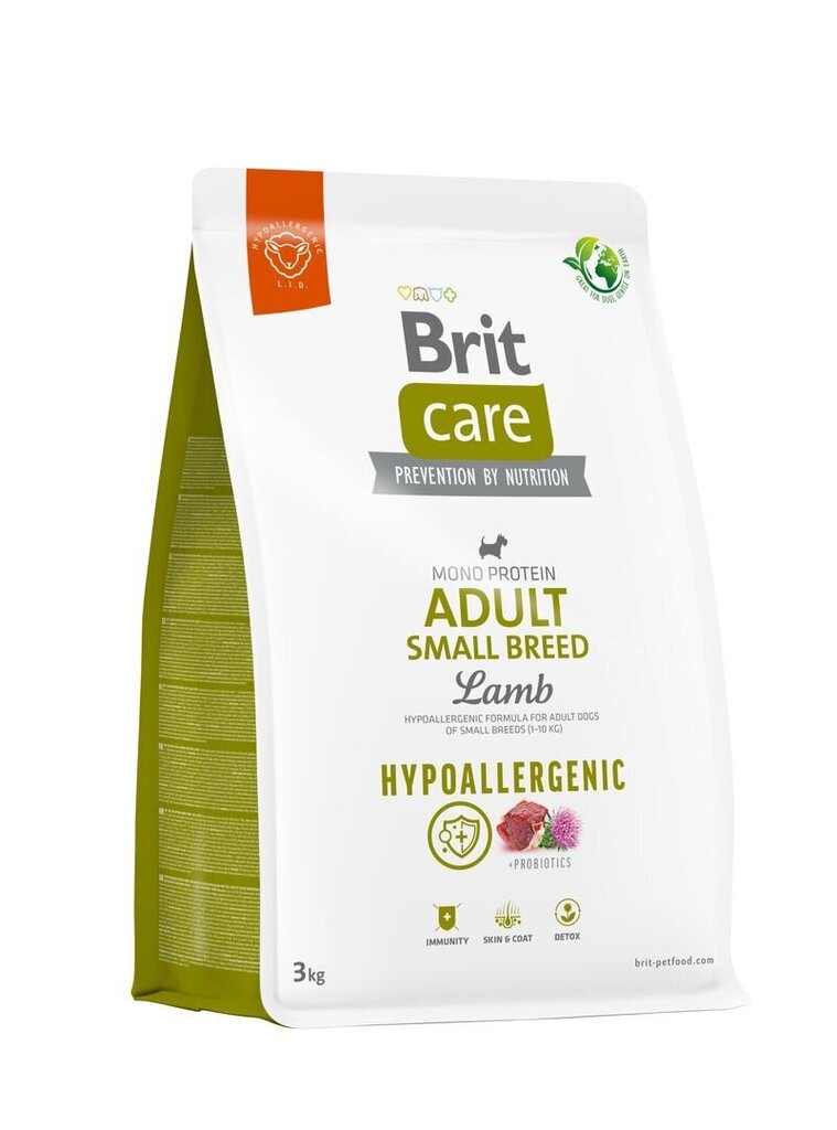 Brit Care Hypoallergenic Adult väikest tõugu koertele lambaliha ja riisiga, 3 kg цена и информация | Kuivtoit koertele | kaup24.ee