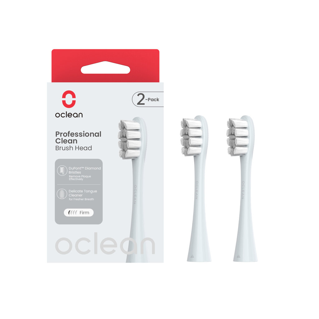 Harjapea Oclean Professional Clean Brush Head P1C9 Silver 2pcs hind ja info | Elektriliste hambaharjade otsikud | kaup24.ee