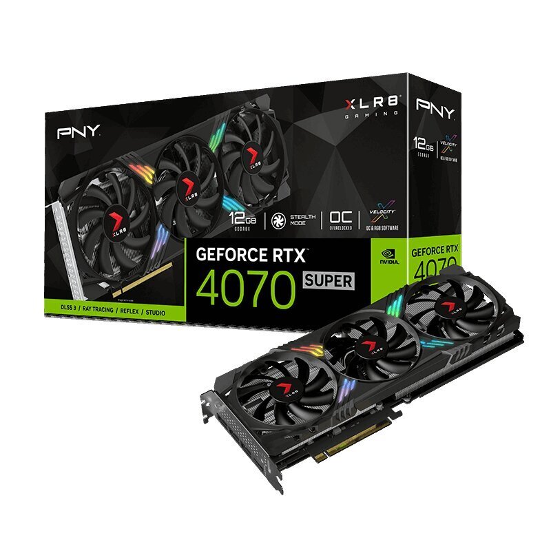 PNY GeForce RTX 4070 Super XLR8 Gaming Verto Epic-X RGB (VCG4070S12TFXXPB1-O) hind ja info | Videokaardid (GPU) | kaup24.ee