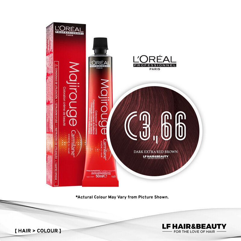 Juuksevärv L'Oreal Professionnel Majirouge Permanent Hair Dye, C 3.66 Dark Extra Red Brown, 50 ml hind ja info | Juuksevärvid | kaup24.ee