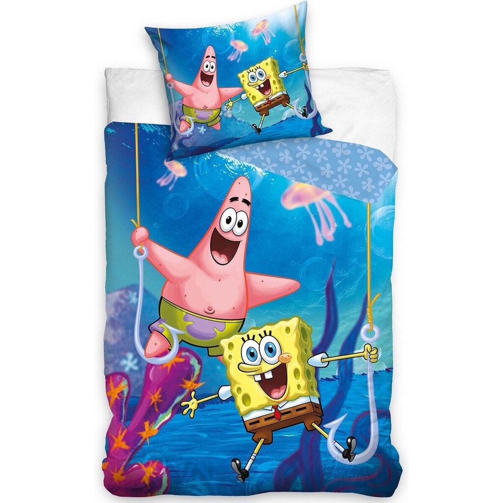 Laste voodipesukomplekt Sponge Bob, 140x200 cm, 2-osaline цена и информация | Beebide ja laste voodipesu | kaup24.ee