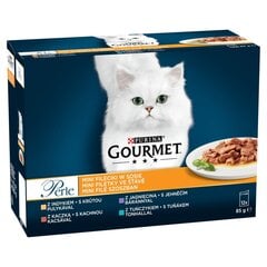 Gourmet Perle корм для кошек с индейкой, тунцом, уткой и ягненком, 12 x 85 г цена и информация | Кошачьи консервы | kaup24.ee