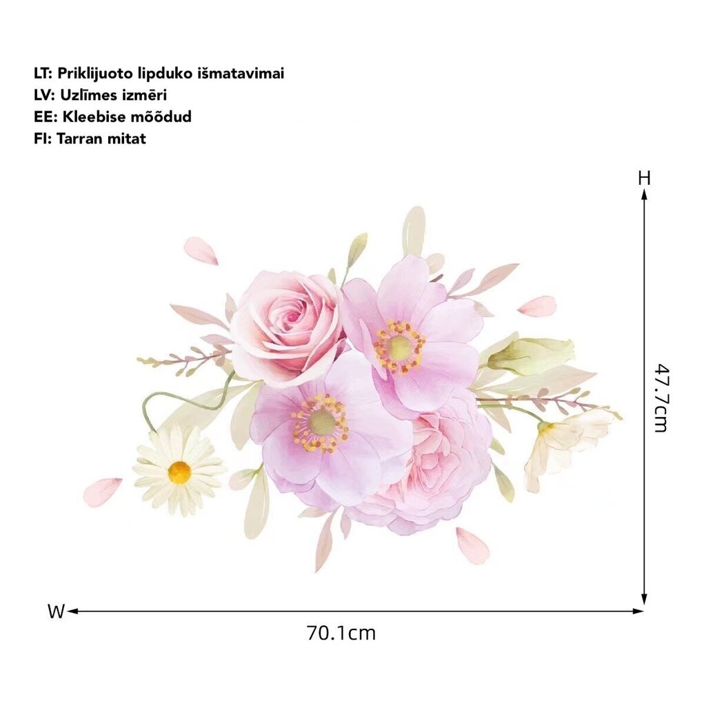 Interjööri kleebis Lilleõied цена и информация | Seinakleebised | kaup24.ee