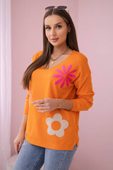 Базовая блуза с рукавом 3/4 оранжевого цвета цена и информация | Женские блузки, рубашки | kaup24.ee