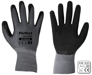 Kindad Perfect Grip Gray lateks 9 цена и информация | Рабочие перчатки | kaup24.ee