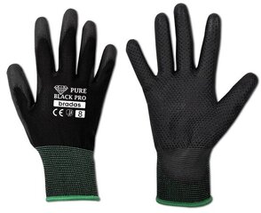 Комплект из 24 пар защитных перчаток Pure Black Pri Pu, размер 10 цена и информация | Рабочие перчатки | kaup24.ee
