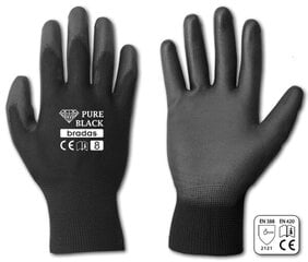 Kindad Pure Black polüuretaan 9 цена и информация | Рабочие перчатки | kaup24.ee