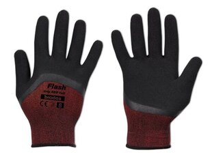 Kindad Flash Grip Red Full lateks 9 цена и информация | Рабочие перчатки | kaup24.ee