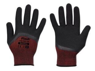 Комплект из 24 пар защитных нитриловых перчаток Flash Grip Red Full, латекс 10 цена и информация | Рабочие перчатки | kaup24.ee