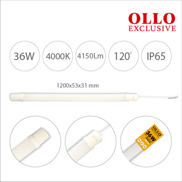 Ollo Exclusive LED lineaarlamp, 120cm, FF102-36W hind ja info | LED ribad | kaup24.ee