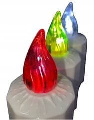 LED свечи для могилок,  трехцветные, 12 шт. цена и информация | Свечи на кладбище | kaup24.ee