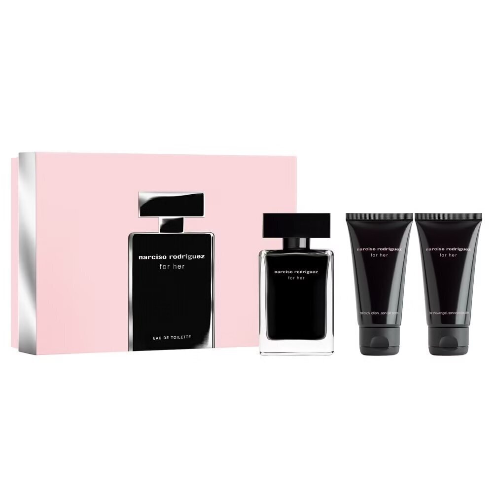 Naiste kosmeetikakomplekt Narciso Rodriguez for Her EDP naistele: parfüümvesi 50 ml + dušigeel 50 ml + ihupiim 50 ml цена и информация | Naiste parfüümid | kaup24.ee