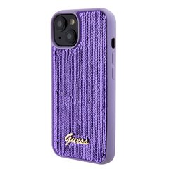 Guess Sequin Script Logo Case for iPhone 15 Plus Purple цена и информация | Чехлы для телефонов | kaup24.ee