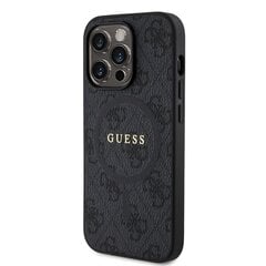 Guess PU Leather 4G Colored Ring MagSafe Case for iPhone 14 Pro Black цена и информация | Чехлы для телефонов | kaup24.ee