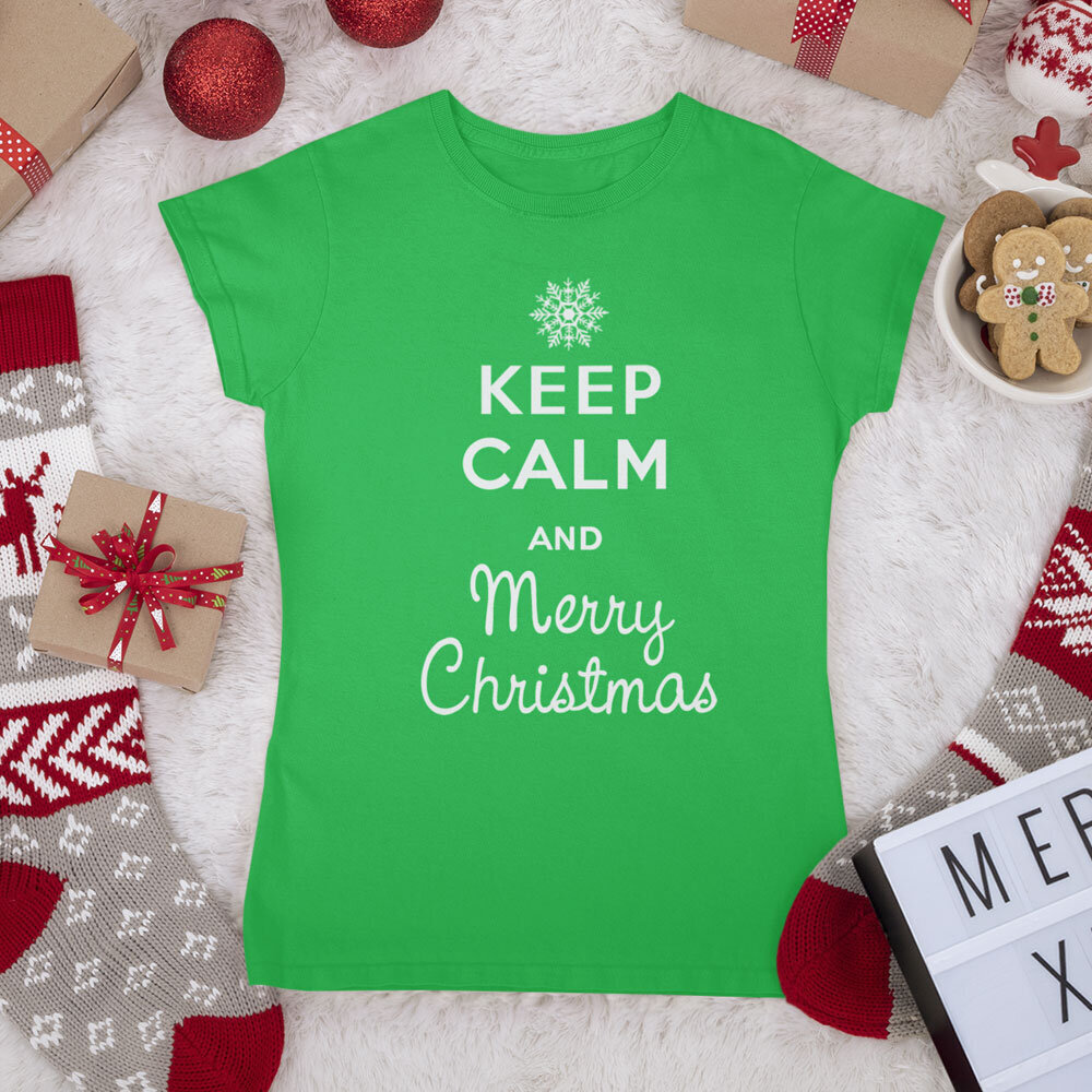 Naiste T-särk Keep calm Merry Christmas hind ja info |  Originaalsed T-särgid | kaup24.ee