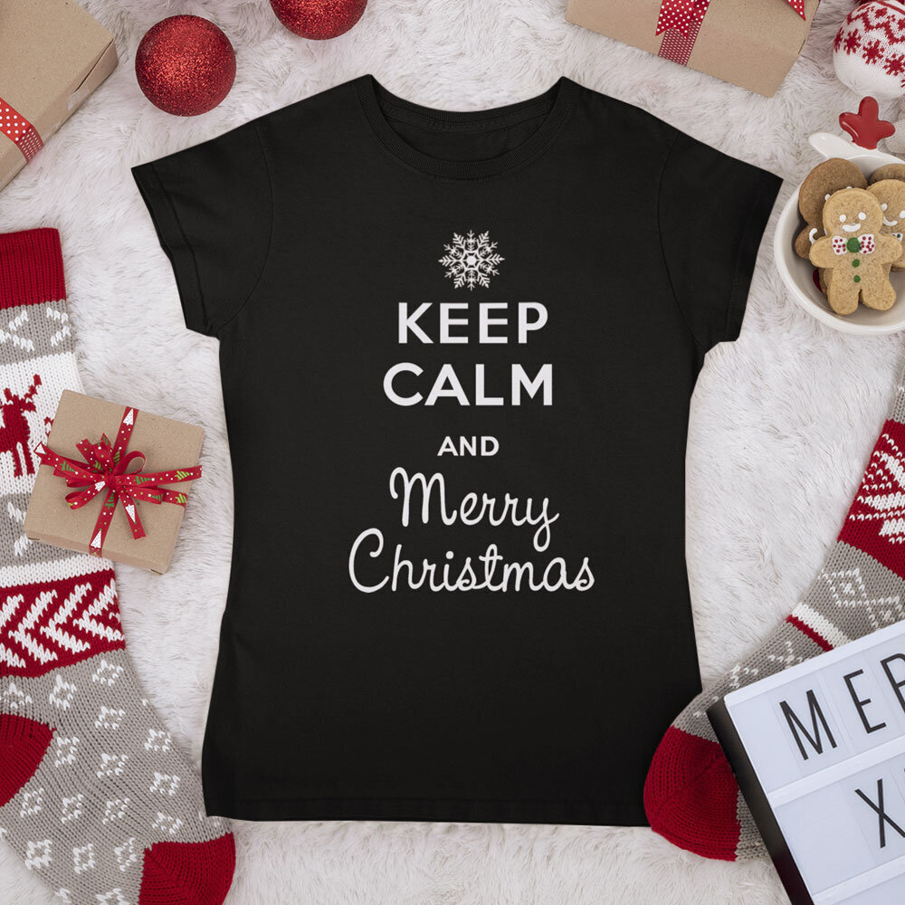 Naiste T-särk Keep calm Merry Christmas hind ja info |  Originaalsed T-särgid | kaup24.ee