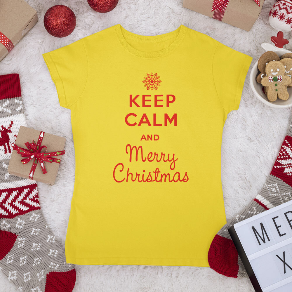 Naiste T-särk Keep calm Merry Christmas hind ja info |  Originaalsed T-särgid | kaup24.ee