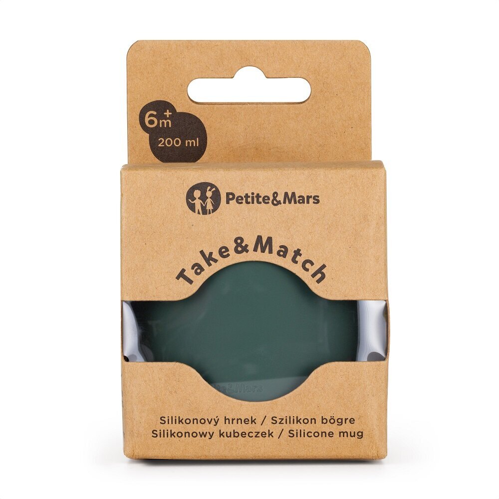 Silikoonist tass Petite&Mars Take&Match Misty Green 6m+ 200 ml цена и информация | Lutipudelid ja aksessuaarid | kaup24.ee
