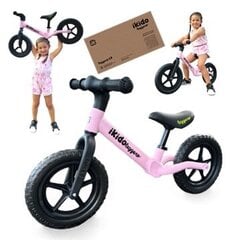 12-дюймовый беговел iKido Leggero, черный и розовый цена и информация | Балансировочные велосипеды | kaup24.ee
