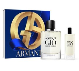 Tualettvee komplekt Giorgio Armani Acqua Di Gio meestele: Tualettvesi EDT, 75 ml + EDT, 15 ml цена и информация | Женские духи | kaup24.ee