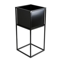 Стоящий ящик для цветов черный 50 см цена и информация | Подставки для цветов, держатели для вазонов | kaup24.ee