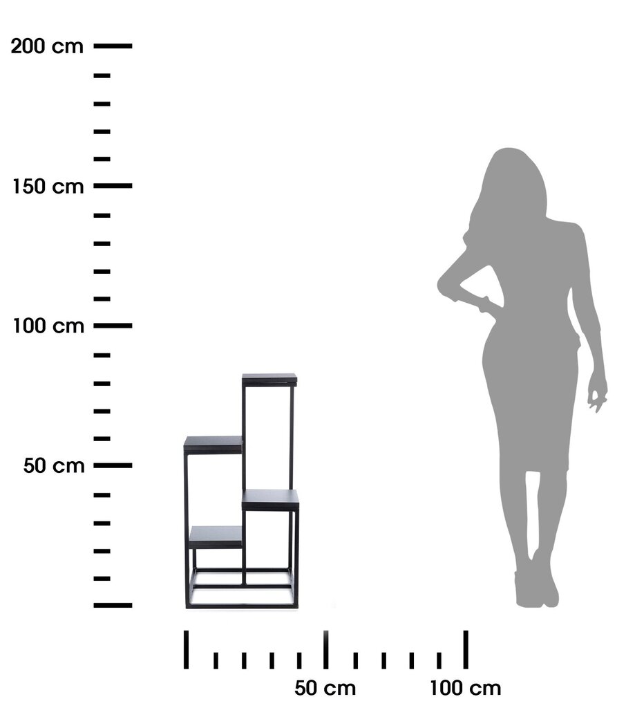 Lillealus Kaskada Loft, must hind ja info | Vaasid, alused, redelid lilledele | kaup24.ee
