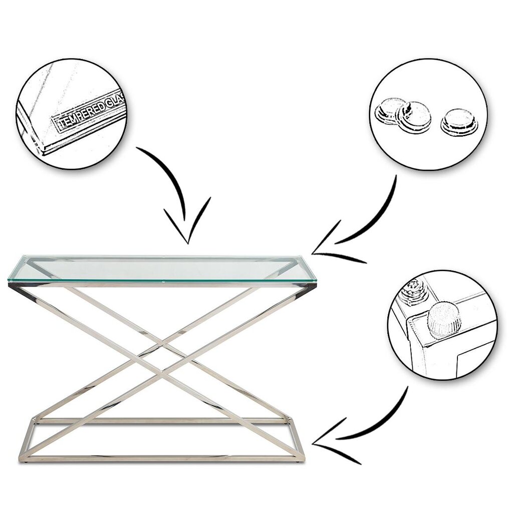 Konsool Saliba, hõbedane цена и информация | Konsoollauad | kaup24.ee
