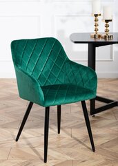 Мягкое кресло Rico Black Dark Green цена и информация | Стулья для кухни и столовой | kaup24.ee