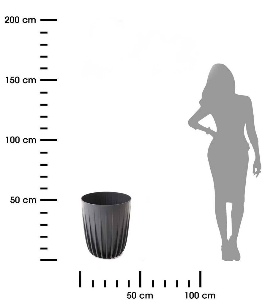 Pott Stripped Eco, must, 39xh46cm цена и информация | Dekoratiivsed lillepotid | kaup24.ee