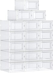 Набор из 18 пластиковых органайзеров для обувных коробок цена и информация | Ящики для вещей | kaup24.ee