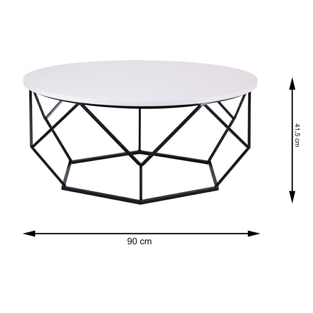 Kohvilaud Diamond 90 cm, must-valge hind ja info | Diivanilauad | kaup24.ee