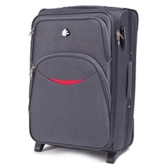 Серебристый большой чемодан TRACKLITE цена и информация | Чемоданы, дорожные сумки | kaup24.ee