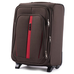 Коричневый чемодан для ручной клади CODURA на 2 колесах цена и информация | Чемоданы, дорожные сумки | kaup24.ee