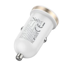 Borofone Car charger BZ22 Scenery - USB + Type C - QC 3.0 PD 30W white цена и информация | Зарядные устройства для телефонов | kaup24.ee