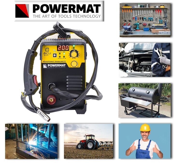 Poolautomaatne keevitusmasin Powermat 20-200 A 230 V цена и информация | Keevitusseadmed | kaup24.ee