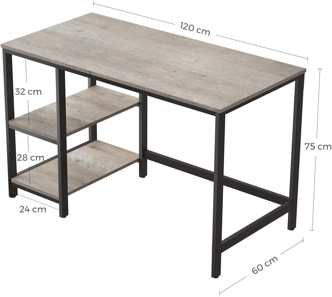 Arvutilaud riiulitega Loft, 120 cm hind ja info | Arvutilauad, kirjutuslauad | kaup24.ee