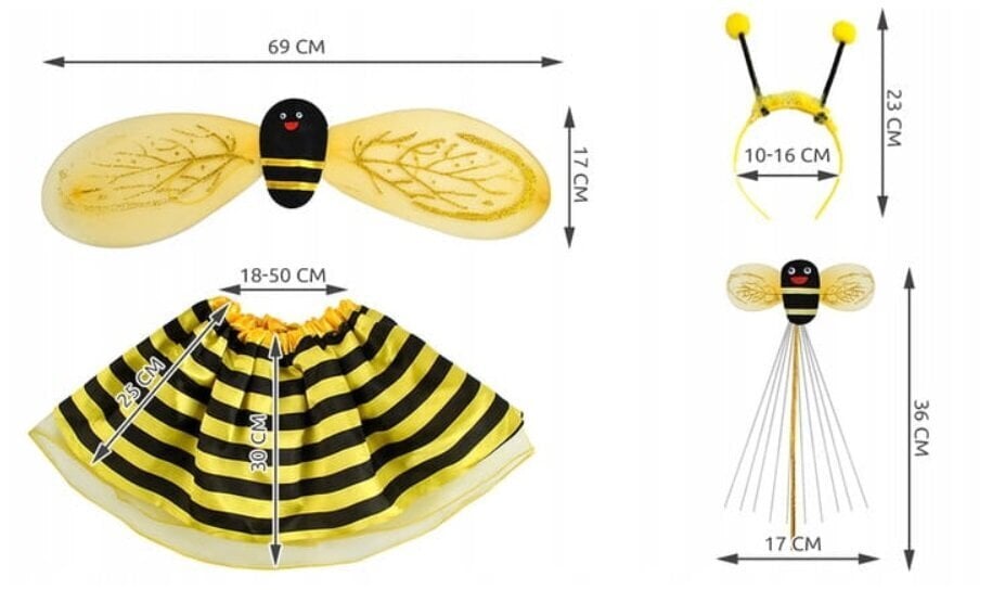 Mesilase kostüüm цена и информация | Karnevali kostüümid | kaup24.ee