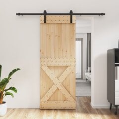 vidaXL liuguks tarvikutega 80 x 210 cm, männipuit цена и информация | Внутренние двери | kaup24.ee