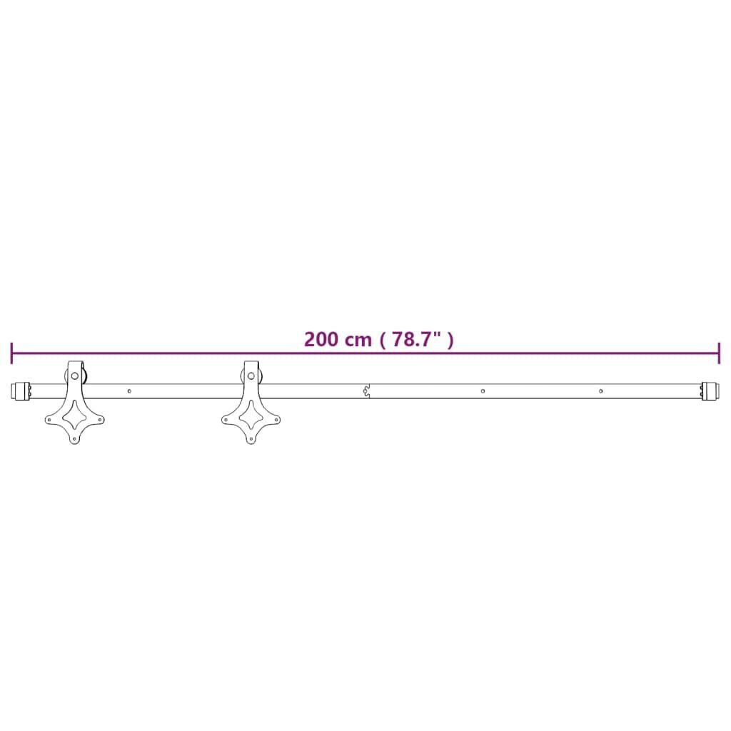 vidaXL liuguks tarvikutega 80 x 210 cm, männipuit цена и информация | Siseuksed | kaup24.ee