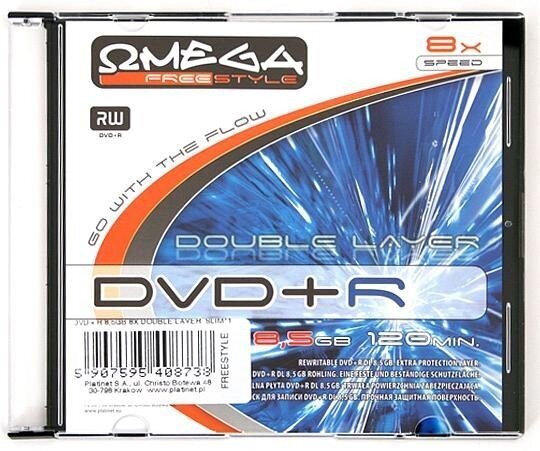 Omega Freestyle DVD+R DL Double Layer printable 8,5GB, 8 tk. цена и информация | Vinüülplaadid, CD, DVD | kaup24.ee