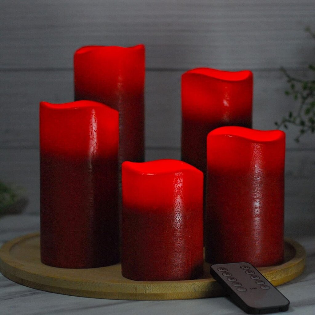 LED punased küünlad puldiga M Mirrowing, 5 tk. hind ja info | Küünlad, küünlajalad | kaup24.ee