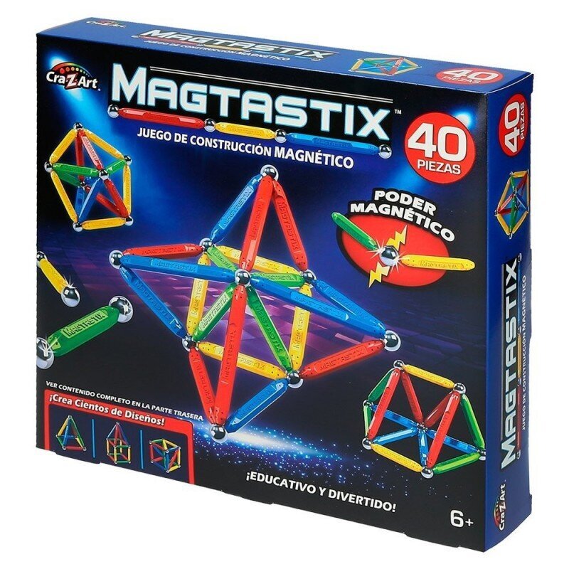 Magnetiline konstruktor Magtastix CRA-Z-ART, 40 tk hind ja info | Klotsid ja konstruktorid | kaup24.ee