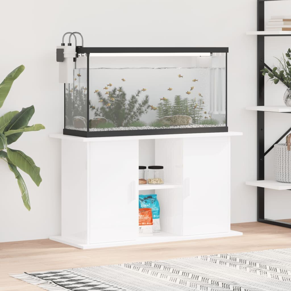 vidaXL akvaariumi alus, valge, 101 x 41 x 58 cm цена и информация | Akvaariumid ja seadmed | kaup24.ee