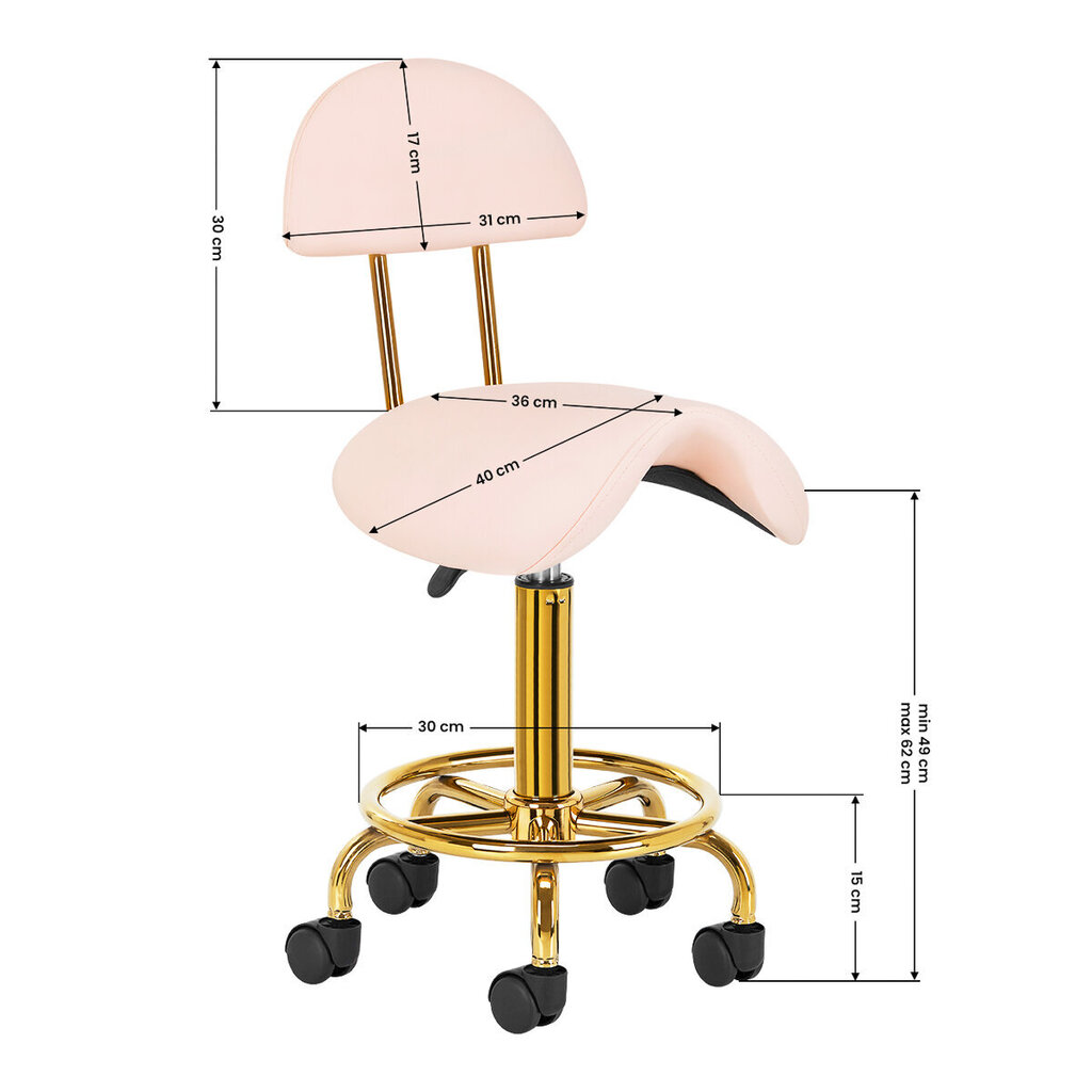 Meistritool Activeshop 6001-G, kuld/roosa hind ja info | Ilusalongi mööbel | kaup24.ee