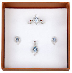 Silver Cat Hõbesõrmus sinise kristalliga SC115 hind ja info | Sõrmused | kaup24.ee