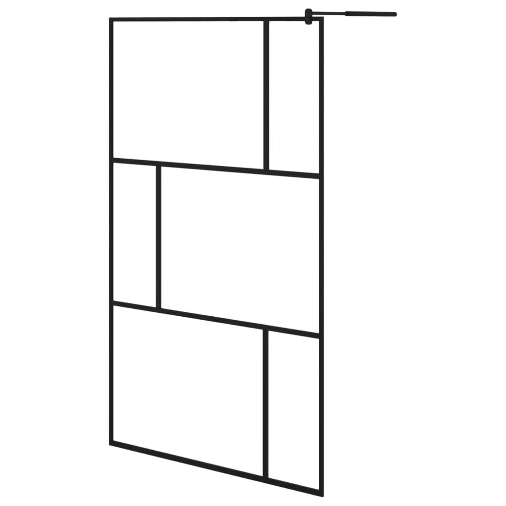 vidaXL dušinurga sein riiuliga, must, 115x195 cm, ESG-klaas/alumiinium hind ja info | Dušikabiinide uksed ja seinad | kaup24.ee