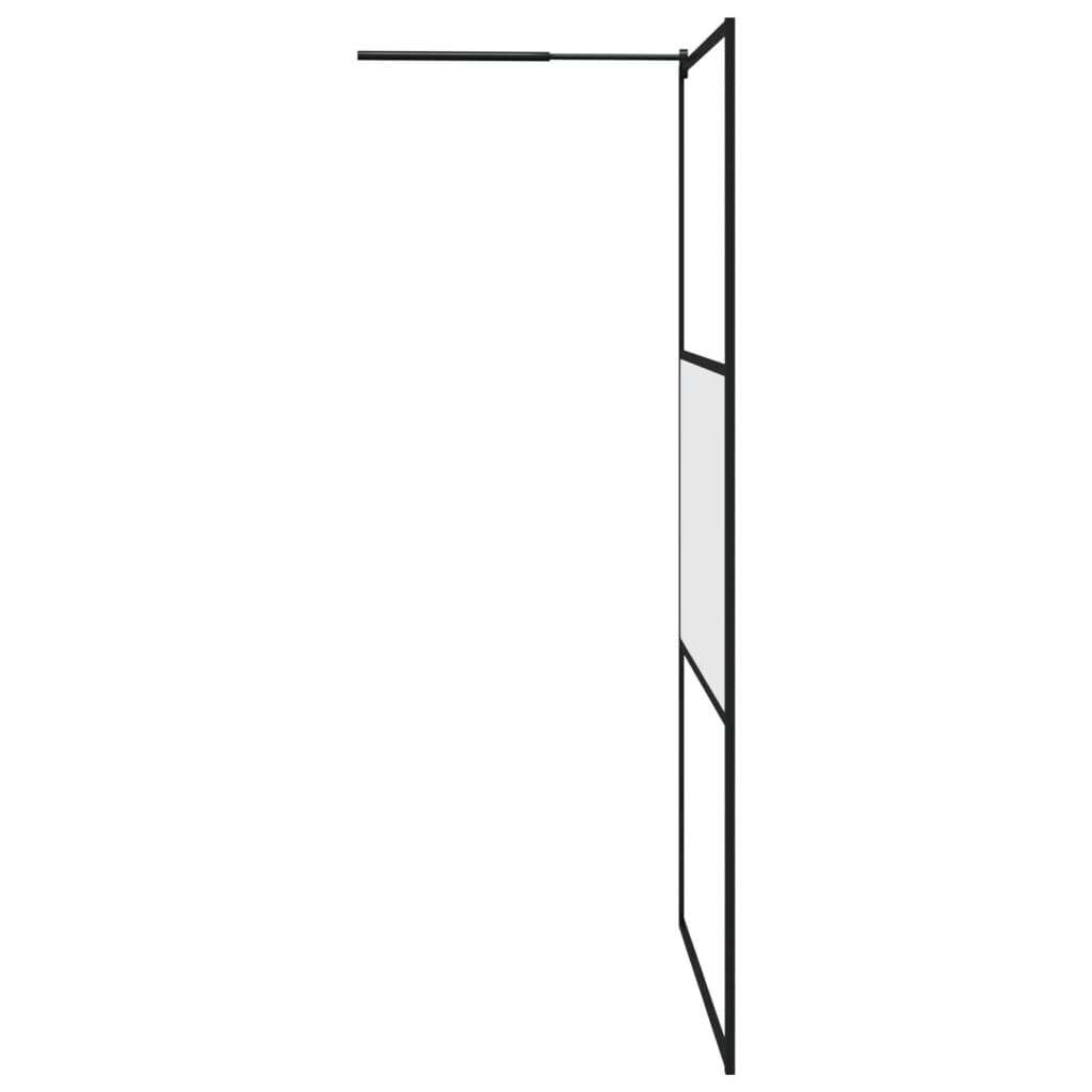 vidaXL dušinurga sein riiuliga, must, 115x195 cm, ESG-klaas/alumiinium цена и информация | Dušikabiinide uksed ja seinad | kaup24.ee