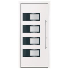 vidaXL välisuks, valge, 100 x 210 cm, alumiinium ja PVC hind ja info | Välisuksed ja raamid | kaup24.ee